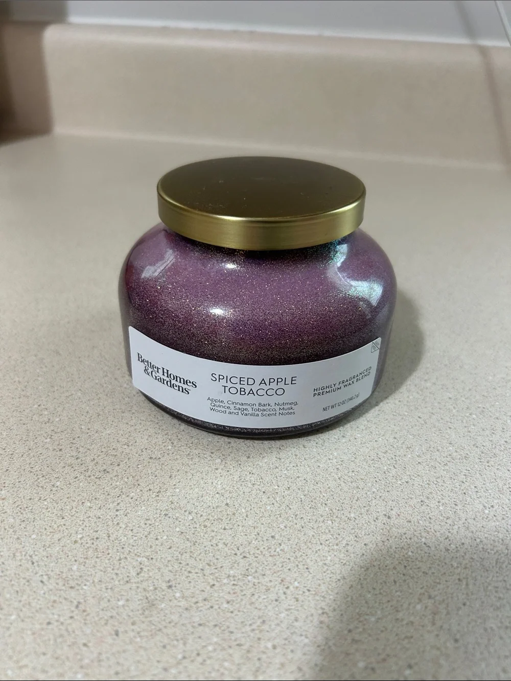 Better Homes And Gardens Spiced Apple Tobacco Jar Candle - Purple